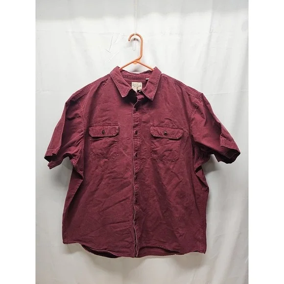 Red Head Men's Red Short Sleev Denim Shirt Casual Button-Up Western Style Sz 3xl - Picture 4 of 13